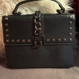 Badgley Mischka Black Studded Satchel